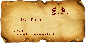 Erlich Maja névjegykártya